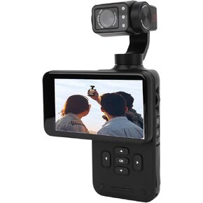5K Pocket Camcorder Ultra HD, 36MP Handheld Video Camera, Camera with 3.5 Inch Rotating Touchscreen HD 3 Axis Stabilization Wide Angle Action Camera for Travel Vlogging