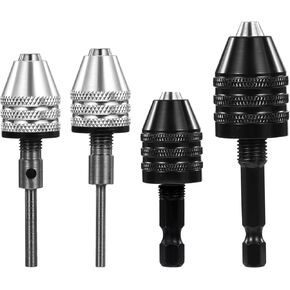 4 Pack Round to Hex Adapter 1/4 1/8 1/16 Inch Hex Bit Chuck Adapter Drill Bit Adapter Keyless Hex and Round Shanks Fast Change Converter Extension Screwdriver for Impact Driver Conversion in Kuwait