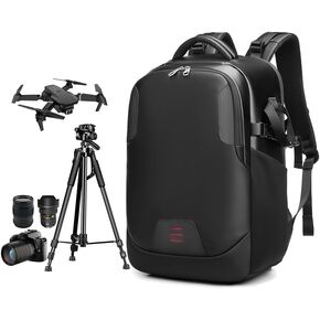Camera Backpack with Laptop Compartment Camera Backpack Waterproof Large Camera Bag for DSLR Cameras Backpacks for Photographers Camera Backpack for Women Men Outdoor Photography Hiking Travel Black