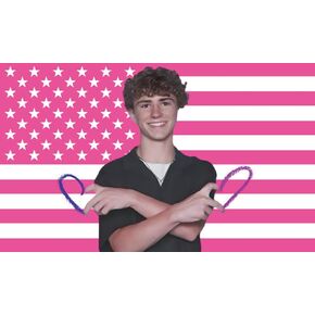 Walker Celebrity American Flag Tapestry - 3x5 Ft Outdoor, Pink Scobell USA Wall Polyester Banner for Bedroom