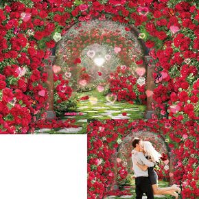 BINQOO Spring Flowers Garden Backdrops 7x5ft Red Rose Photography Backdrop Spring Floral Scene Backdrop for Girls Birthday Bridal Shower Wedding Party Photo Banner Photo Props