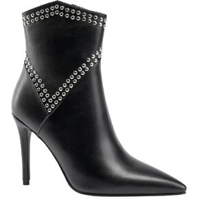 Women's Black Ankle Boots High Stiletto Heel Booties Fashion Zipper Short Boots