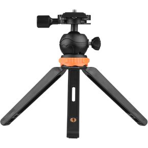Mini Tripod with 1/4 Inch Screw, Wide Application, Sturdy and Portable Design, Height Adjustable for DSLR ILDC Action Cameras