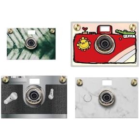 Paper Shoot Camera Accessories Bundle E - 4 PaperShoot Cases (Old Classic Black, Hand Drawn Red, Zen Matsuba, White Marble) + Decorative Stickers & Enamel Pins - Unique Gift Set for Photography Lovers