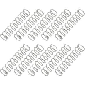 PATIKIL Compression Spring, 1mm Wire Dia x 10mm OD x 30mm L, 10 Pcs 304 Stainless Steel Mechanical Extension Small Springs Pen Springs Assortment Kit for Shop and Home Repairs