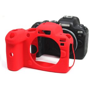 Case for Canon EOS R6, Silicone Protective Cover Case for Canon EOS R6 Accessories (Red)