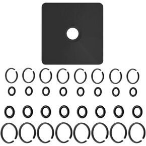 (8+8 Sets) 1/2" and 3/8" Impact Retaining Ring Clip, Friction Ring, Hog Ring, Lock Ring with O-Ring for Mmilwaukie Electric/Pneumatic Type Impact Wrench, Install Tool Included