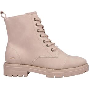 TOMS Womens Alaya Round Toe Lace Up Combat Casual Boots Ankle Low Heel 1-2" - Beige
