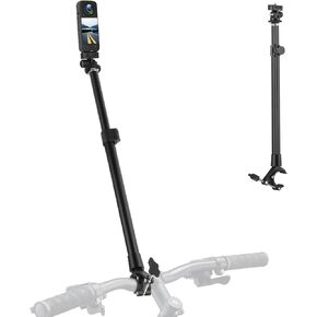 Motorcycle Bike Handlebar Camera Selfie Stick Mount,Adjustable Aluminium Alloy Rod with 1/4"-20 Threaded,Compatible with Insta 360 / GoPro Hero/DJI OSMO/Mevo Start Camera