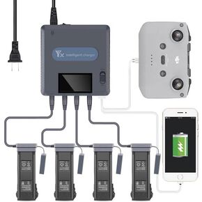 CoyKtonty 6in1 LCD Digital Display Charger Smart Fast Charger for DJI Mavic 3/Mavic 3 Pro/Mavic 3 Classic/Cine/Drone,Display Rapid Fast Multi Parallel Charging Hub Accessories