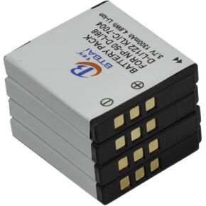 4X Camera Battery for D-Li68 dli68 d-l168 dl168 d-li122 dli122 d-l1122 dl1122 optio a36 a40 s10 s12 v10 vs20 q q7 q10 qs1 q-s1 np-50 Digital s1a