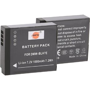 DSTE 2PCS DMW-BLH7 DMW-BLH7E Li-ion Battery Compatible with Panasonic Lumix DMC-GM1 GM1K GM5 GF7 GF7K DMC-LX10 DMC-LX15