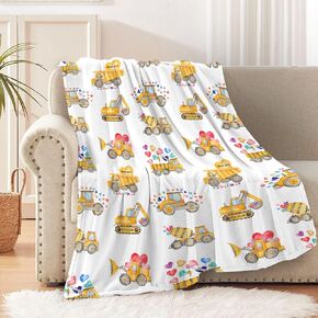 Loads of Love Construction Truck Baby Blanekt Gifts Boys Girls Kids, Construction Truck Toddler Blanket Truck Stuff for Newborn Super Soft Receiving Swaddle Blanket 30"x40" for Baby