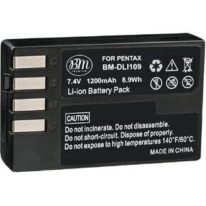 Big Mike's D-LI109 Battery for Pentax K-R, K-S1, K-S2, K-30, K-50, K-70, K-500 Digital SLR Camera