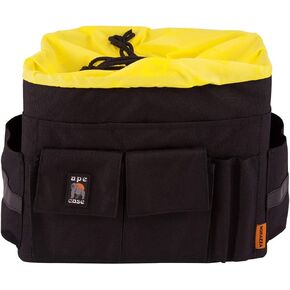 Ape Case Cubeze (ACQB 47) Flexible Padded Storage Bag; Removable & Adjustable Padded Inserts; Drawstring Closure; Hi-Vis Yellow Interior; Exterior Pockets for Accessories; Black