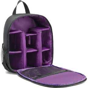 Digital DSLR Camera Waterproof Sling Backpack Shoulder Bag For Women And Men Teenagers (Purple)