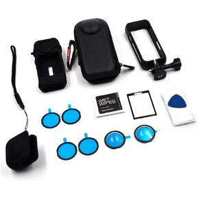 Sports Camera Accessory Kit for Insta360 X3, Including Hard Case Protector, Silicone Protector, Protective Frame，Tempered Glass Screen Film, Lens Protector, Premium Lens Protector