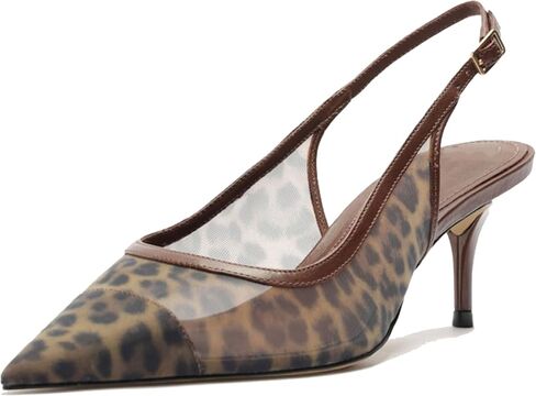 Mesh Kitten Heels for Women Slingback Design with Pointed Toe Breathable and Stylish Elegant Low Heel for Comfort and Sophistication in Kuwait