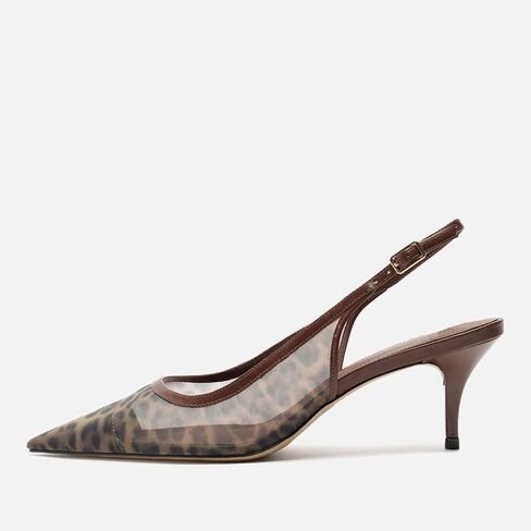 Mesh Kitten Heels for Women Slingback Design with Pointed Toe Breathable and Stylish Elegant Low Heel for Comfort and Sophistication in Kuwait