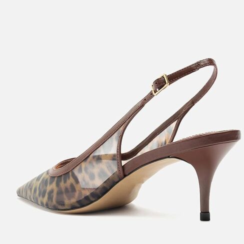 Mesh Kitten Heels for Women Slingback Design with Pointed Toe Breathable and Stylish Elegant Low Heel for Comfort and Sophistication in Kuwait