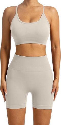 Tie Dye Seamless Workout Sets for Women 2 Piece Outfits Backless Sports Bra Scrunch Butt Gym Yoga Booty Shorts in Kuwait