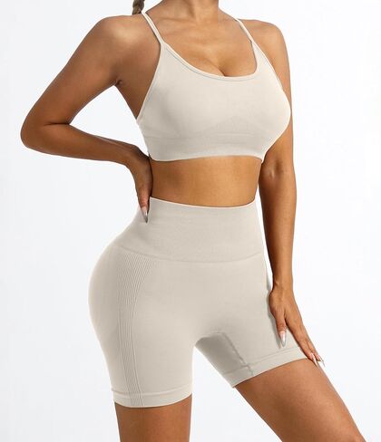 Tie Dye Seamless Workout Sets for Women 2 Piece Outfits Backless Sports Bra Scrunch Butt Gym Yoga Booty Shorts in Kuwait