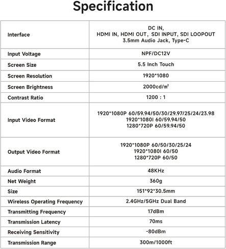 Vaxis Atom A5 SDI TX & RX Wireless Monitor in Kuwait