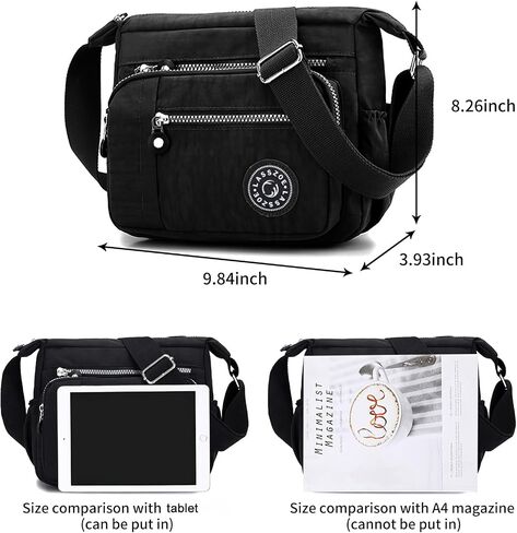 LassZone Womens Tote Bag Ladies Purse Satchel Shoulder Bags Roomy Hobo Handbags Lightweight Nylon Crossbody Bag for Women in Kuwait