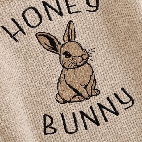 Easter Baby Girl Boy Outfit Honey Bunny Waffle Bodysuit Rabbit Bubble Romper Cute One Piece Spring Outfit in Kuwait