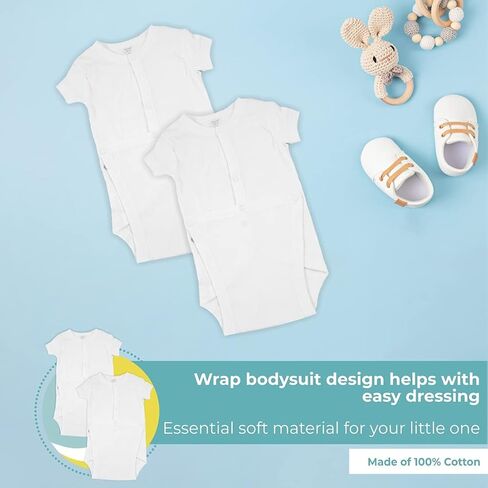 Spasilk baby-girls 2 Pack Cotton Short Sleeve Wrap Bodysuits in Saudi Arabia