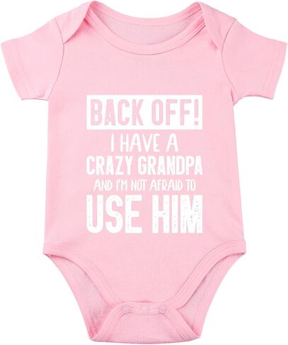Back Off ! I Have a Crazy Grandpa and I'm Not Afraid To Use Him Baby Bodysuit Grandpa Bodysuit for Baby in Saudi Arabia