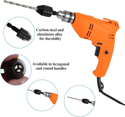 4 Pack Round to Hex Adapter 1/4 1/8 1/16 Inch Hex Bit Chuck Adapter Drill Bit Adapter Keyless Hex and Round Shanks Fast Change Converter Extension Screwdriver for Impact Driver Conversion in Kuwait