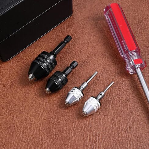 4 Pack Round to Hex Adapter 1/4 1/8 1/16 Inch Hex Bit Chuck Adapter Drill Bit Adapter Keyless Hex and Round Shanks Fast Change Converter Extension Screwdriver for Impact Driver Conversion in Kuwait