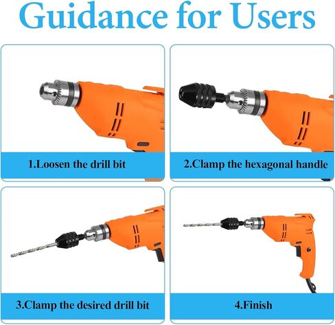 4 Pack Round to Hex Adapter 1/4 1/8 1/16 Inch Hex Bit Chuck Adapter Drill Bit Adapter Keyless Hex and Round Shanks Fast Change Converter Extension Screwdriver for Impact Driver Conversion in Kuwait