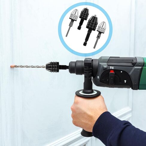 4 Pack Round to Hex Adapter 1/4 1/8 1/16 Inch Hex Bit Chuck Adapter Drill Bit Adapter Keyless Hex and Round Shanks Fast Change Converter Extension Screwdriver for Impact Driver Conversion in Kuwait