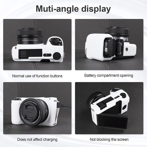 علبة حماية سيليكون ريبي لـ Sony Alpha ZV-E10 II مع حامي شاشة 2pcs ، حالة كاميرا ZV-E10II خفيفة الوزن لـ Sony ZV-E10 II Case in Kuwait
