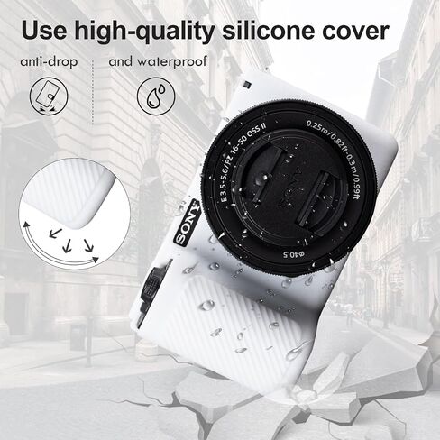 علبة حماية سيليكون ريبي لـ Sony Alpha ZV-E10 II مع حامي شاشة 2pcs ، حالة كاميرا ZV-E10II خفيفة الوزن لـ Sony ZV-E10 II Case in Kuwait
