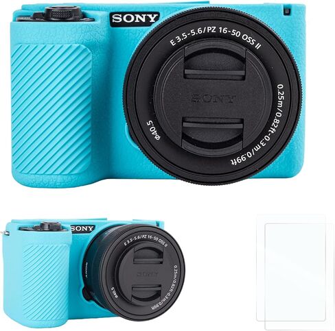 علبة حماية سيليكون ريبي لـ Sony Alpha ZV-E10 II مع حامي شاشة 2pcs ، حالة كاميرا ZV-E10II خفيفة الوزن لـ Sony ZV-E10 II Case in Kuwait