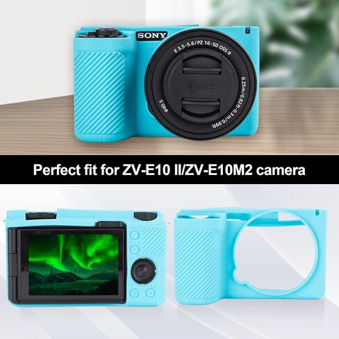 علبة حماية سيليكون ريبي لـ Sony Alpha ZV-E10 II مع حامي شاشة 2pcs ، حالة كاميرا ZV-E10II خفيفة الوزن لـ Sony ZV-E10 II Case in Kuwait