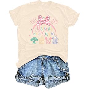 Magical Shirt for Women Happiest Mama On Earth Tee Magic Kingdom Castle Tshirt Family Holiday Vacation Short Sleeve Top