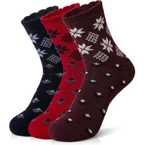 Velice Winter Warm Thermal Socks for Women Extra Thick Insulated Heated Crew Boot Socks for Cold Weather 5 Pairs