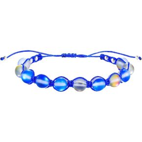 KELITCH النساء 8mm Moonstone ستراند سوار اليدوية مضفر الصداقة سوار البوهيمي الشاطئ أساور