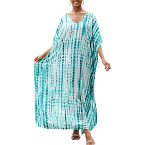 Chunoy Women Casual Turkish Kaftan Loose Lightweight Oversized Caftan Beach Cover Up Maxi Dress