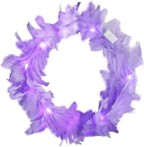 JORCEDI LED ريشة إكليل عقال للرأس على شكل تاج تضيء الملاك هالو عقال ل تأثيري عيد الميلاد هالوين زي عطلة in Kuwait