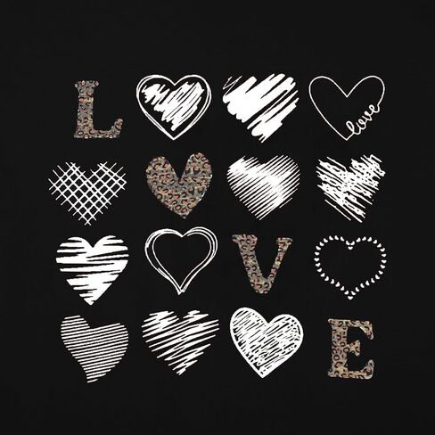 Valentine Day Shirt Women Leopard Love Heart Print T-Shirt Teachers Valentines Short Sleeve Tee Tops in Kuwait