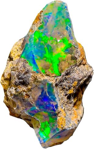 Natural Ethiopian Opal Rough Gems - 6.2 Carat- Quality Stone Jumbo Fire Ethiopian Raw Crystal Rock Gemstone for Jewelry Making, Wire Wrapping, in Saudi Arabia