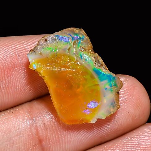 Natural Ethiopian Opal Rough Gems - 6.2 Carat- Quality Stone Jumbo Fire Ethiopian Raw Crystal Rock Gemstone for Jewelry Making, Wire Wrapping, in Saudi Arabia