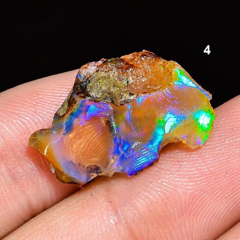 Natural Ethiopian Opal Rough Gems - 6.2 Carat- Quality Stone Jumbo Fire Ethiopian Raw Crystal Rock Gemstone for Jewelry Making, Wire Wrapping, in Saudi Arabia