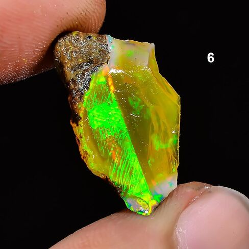 Natural Ethiopian Opal Rough Gems - 6.2 Carat- Quality Stone Jumbo Fire Ethiopian Raw Crystal Rock Gemstone for Jewelry Making, Wire Wrapping, in Saudi Arabia