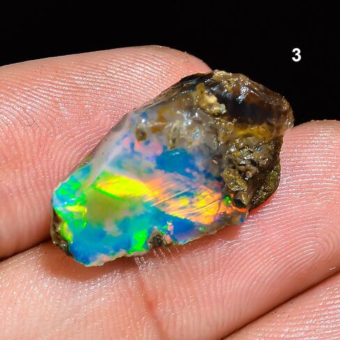 Natural Ethiopian Opal Rough Gems - 6.2 Carat- Quality Stone Jumbo Fire Ethiopian Raw Crystal Rock Gemstone for Jewelry Making, Wire Wrapping, in Saudi Arabia